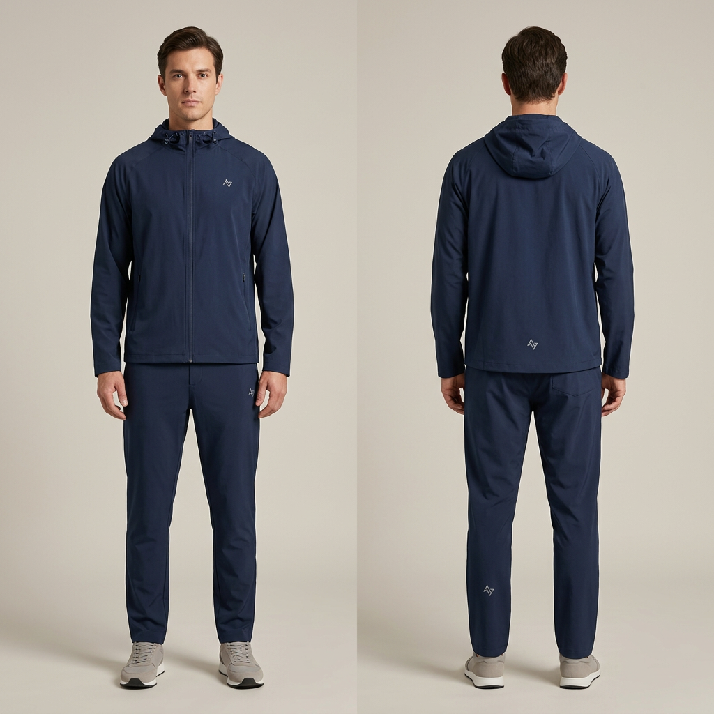 Full outfit studio shot, front and back